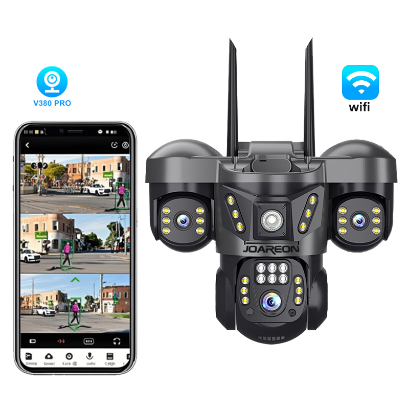 WiFi, PTZ + bullet, 3 objektiva kamera za video nadzor 2", 3 ekrana, 6MP (2MP+2MP+2MP)