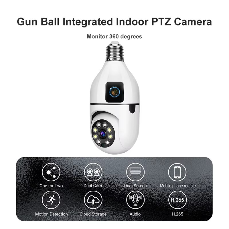 WiFi, Kamera za video nadzor, Bežična, 2MP Sa dva objektiva — foto 5