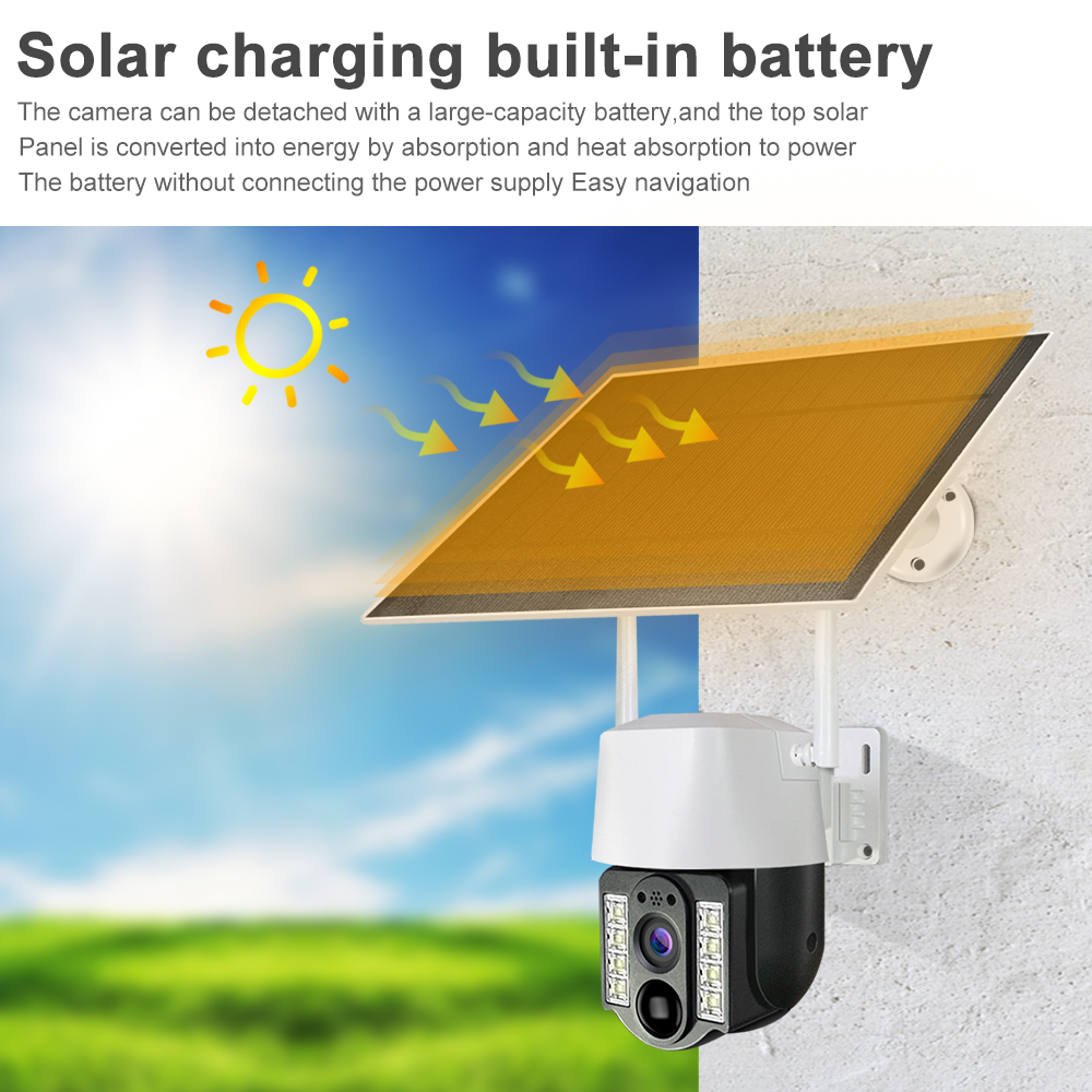 Solarna, PTZ, WiFi kamera za video nadzor 2", 3MP — foto 6